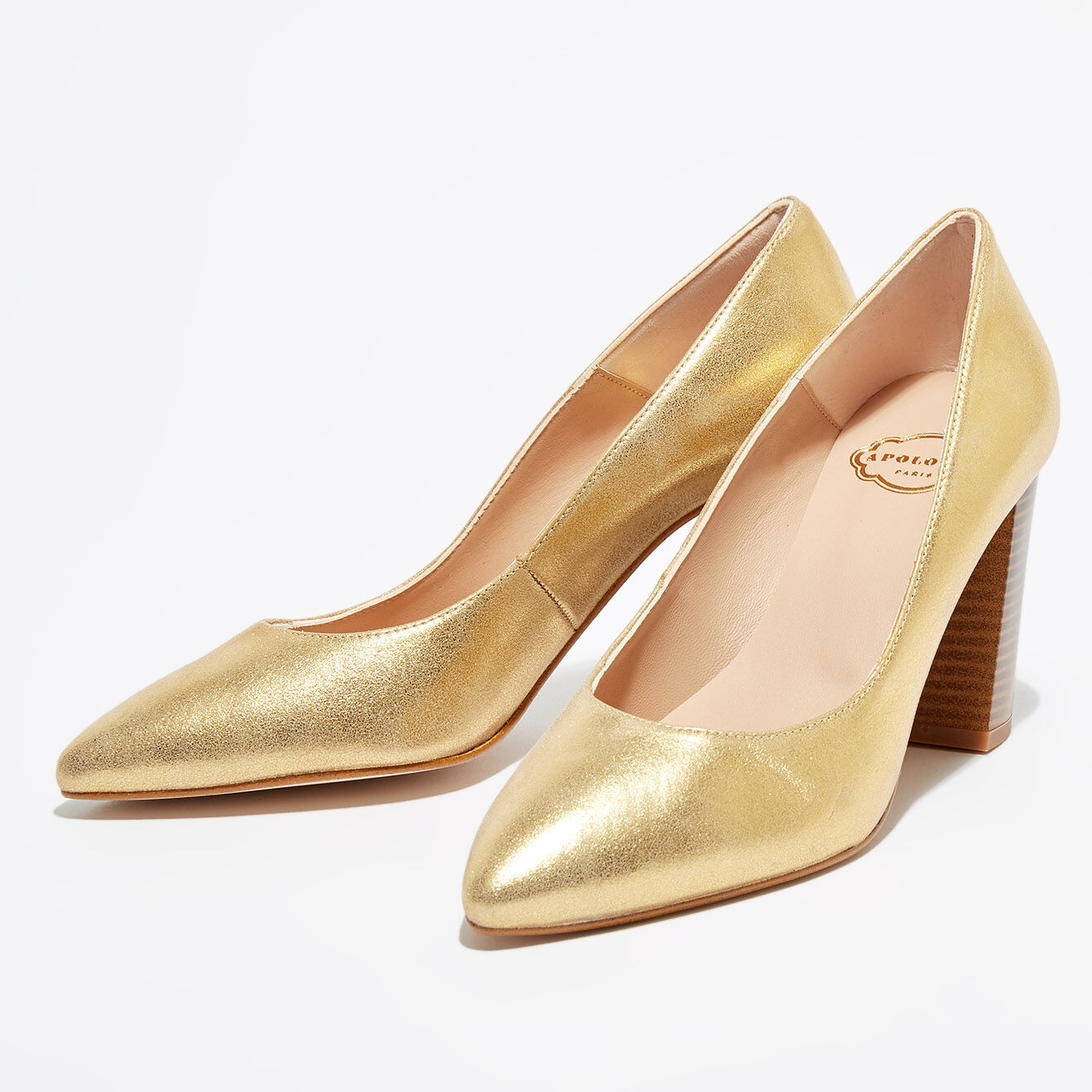 Escarpins en Cuir dorés - Talon 8.5 cm