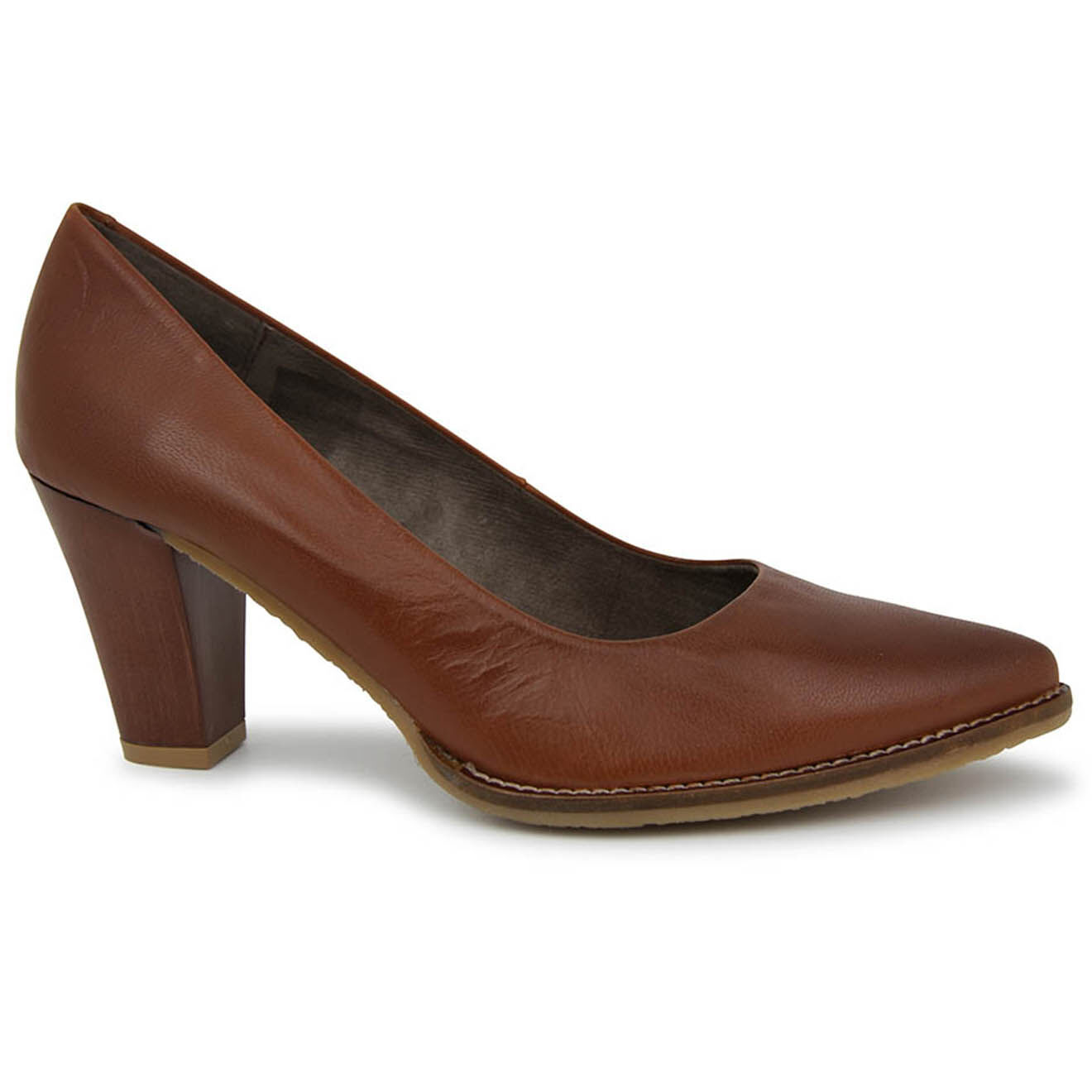 Escarpins en Cuir Julia cognac - Talon 7.5 cm