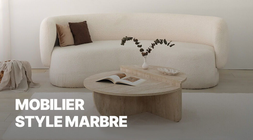 MOBILIER STYLE MARBRE en vente privilège chez BAZARCHIC
